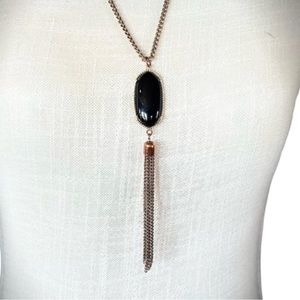 Fun Sassy Tassel Copper &  Black Necklace